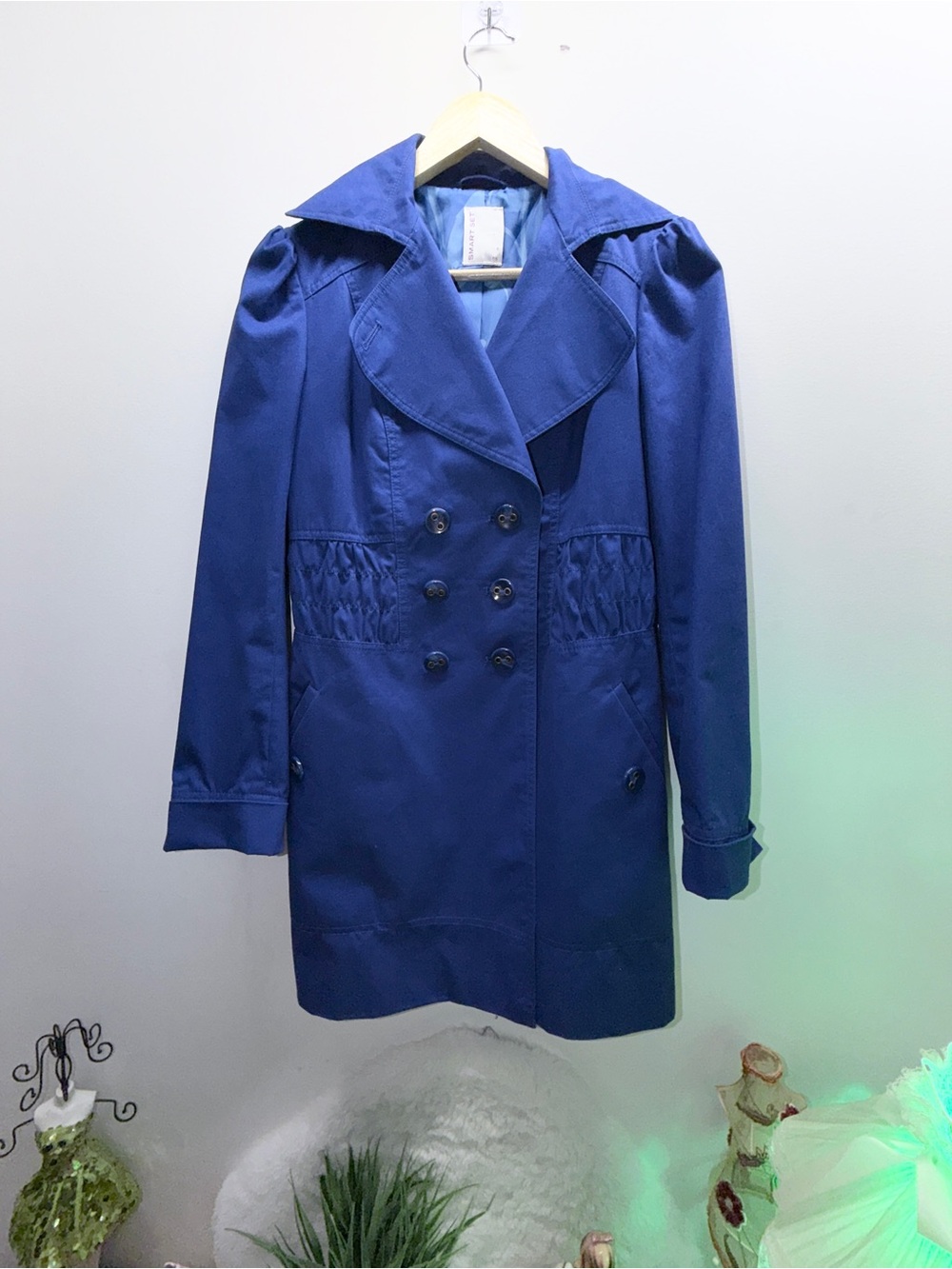 Smart Set Blue Double-Breasted Blazer Coat Light Weight Summer Over Coat 💝